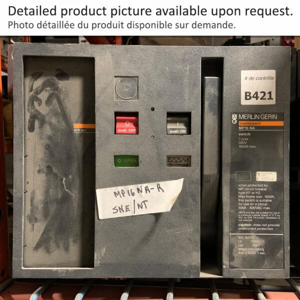 BREAKER 1600A 600V 3P MASTERPACT NON AUTO