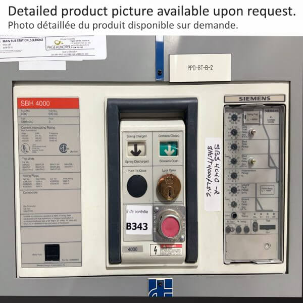 BREAKER 4000A 600V 3P SIEMENS 85KA