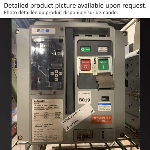 MDS616 DISJ 1600A 600V 3P M/O D/O EATON